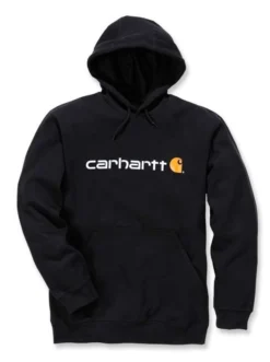 Trui Carhartt Men Signature Logo Hooded Sweatshirt Black
