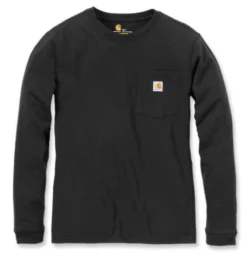 T-Shirt Carhartt Women Workwear Pocket L/S T-Shirt Black