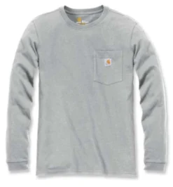T-Shirt Carhartt Women Workwear Pocket L/S T-Shirt Heather Grey