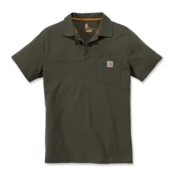 Polo Carhartt Men Force Cotton Delmont Pocket Moss