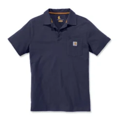Polo Carhartt Men Force Cotton Delmont Pocket Navy
