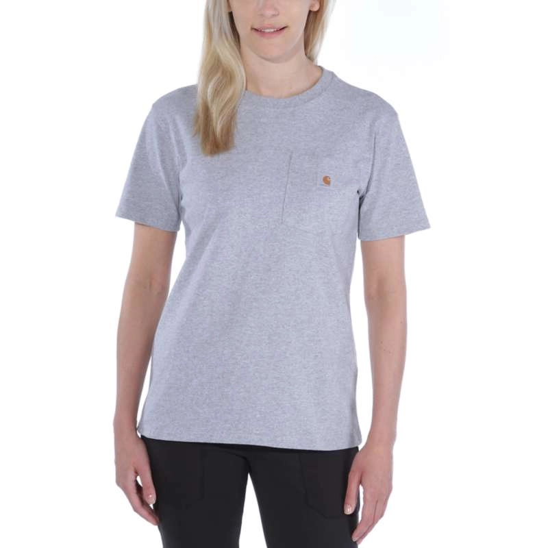T-Shirt Carhartt Women Workwear Pocket S/S T-Shirt Heather Grey 2 T-Shirt Carhartt Women Workwear Pocket S/S T-Shirt Heather Grey - Afbeelding 2