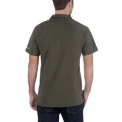 Polo Carhartt Men Force Cotton Delmont Pocket Moss -Carhartt Werkout Verkoopwinkel 3 EU 103569 316 AVB
