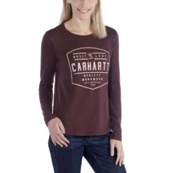 T-Shirt Carhartt Women Graphic L/S Fudge Heather -Carhartt Werkout Verkoopwinkel 3 EU 103929 518