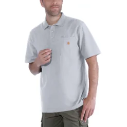 Polo Carhartt Men Work Pocket S/S Heather Grey -Carhartt Werkout Verkoopwinkel 3 EU K570 HGY M