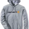 Trui Carhartt Men Signature Logo Hooded Sweatshirt Heather Grey