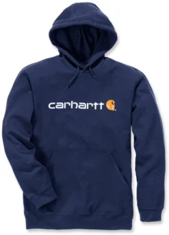 Trui Carhartt Men Signature Logo Hooded Sweatshirt New Navy