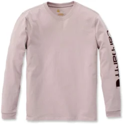 Shirt Carhartt Women Workwear Logo L/S Rose Smoke Heather