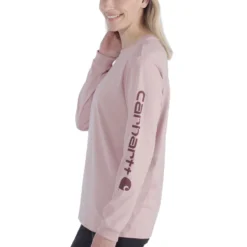 Shirt Carhartt Women Workwear Logo L/S Rose Smoke Heather -Carhartt Werkout Verkoopwinkel EU 103401 P01 AVL