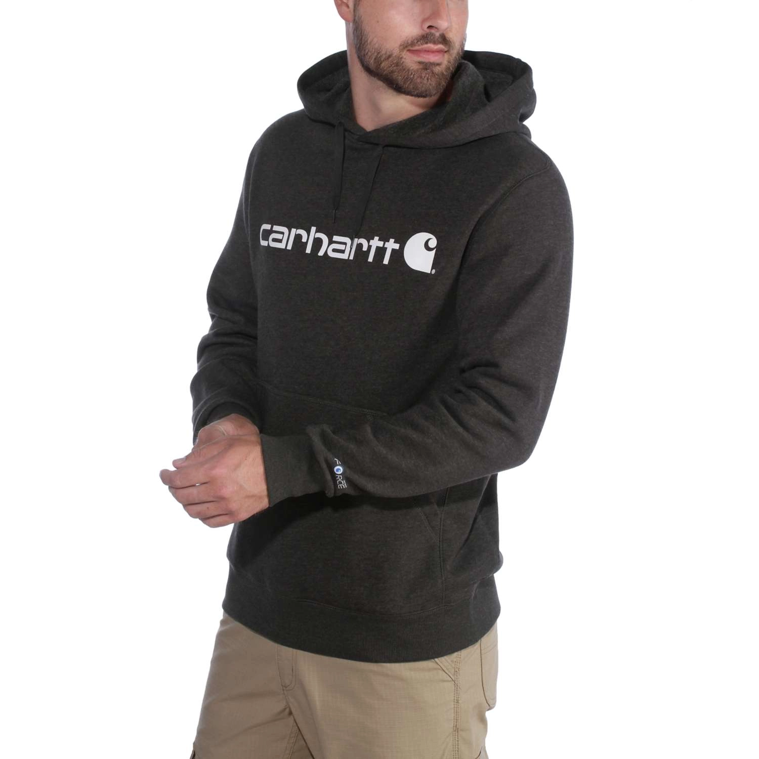 Trui Carhartt Men Delmont Graphic Hooded Sweatshirt Black Heather 3 Trui Carhartt Men Delmont Graphic Hooded Sweatshirt Black Heather - Afbeelding 3