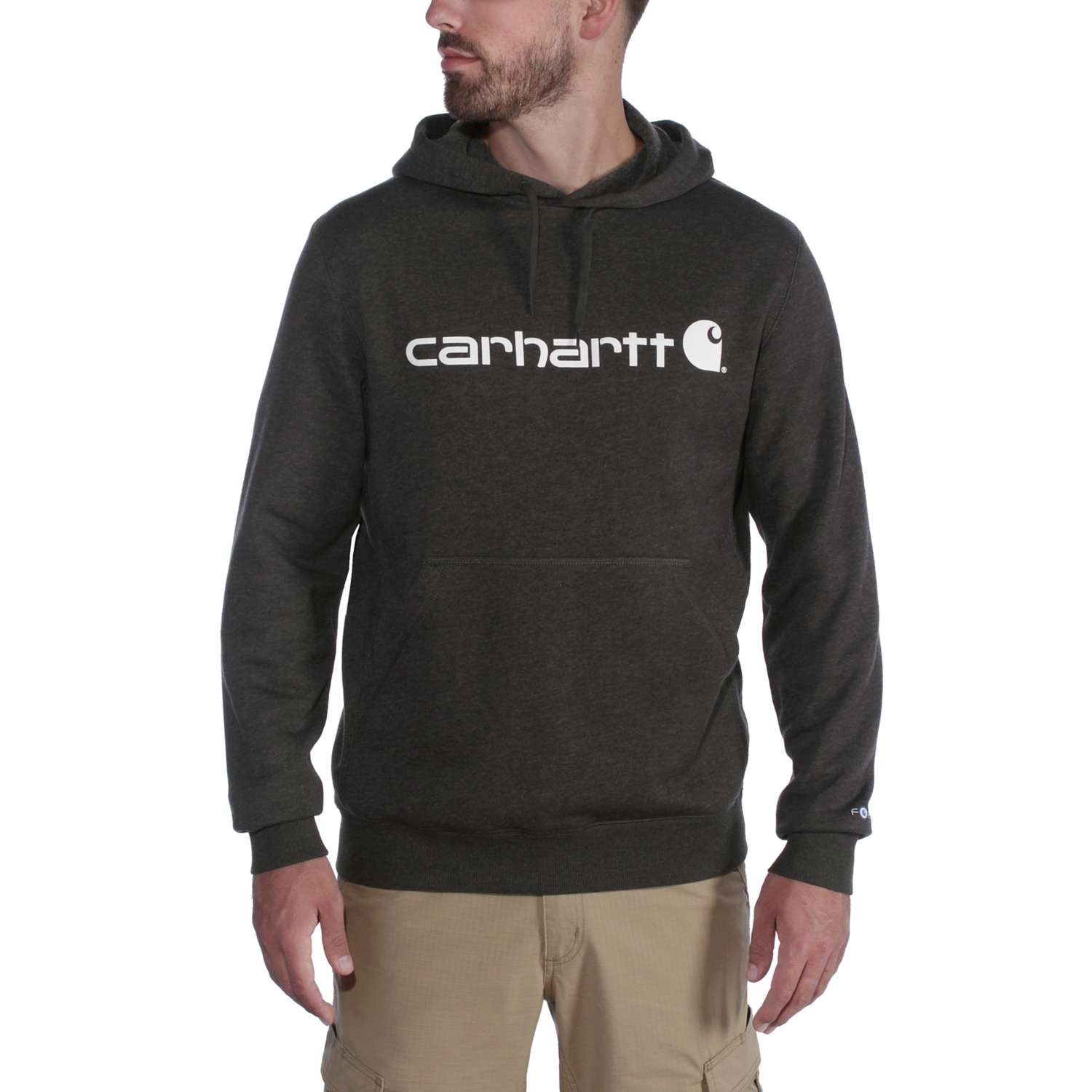 Trui Carhartt Men Delmont Graphic Hooded Sweatshirt Black Heather 5 Trui Carhartt Men Delmont Graphic Hooded Sweatshirt Black Heather - Afbeelding 5