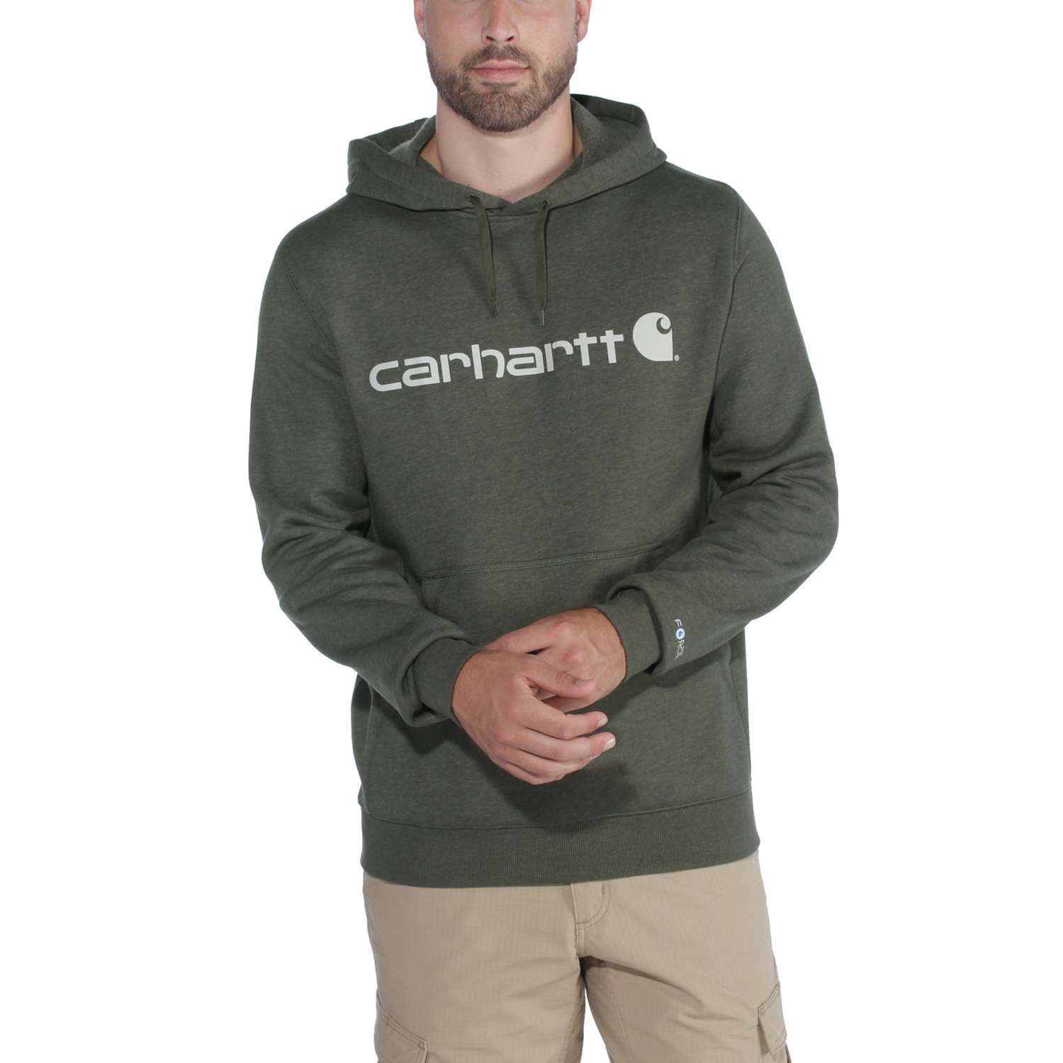 Trui Carhartt Men Delmont Graphic Hooded Sweatshirt Moss Heather 3 Trui Carhartt Men Delmont Graphic Hooded Sweatshirt Moss Heather - Afbeelding 3