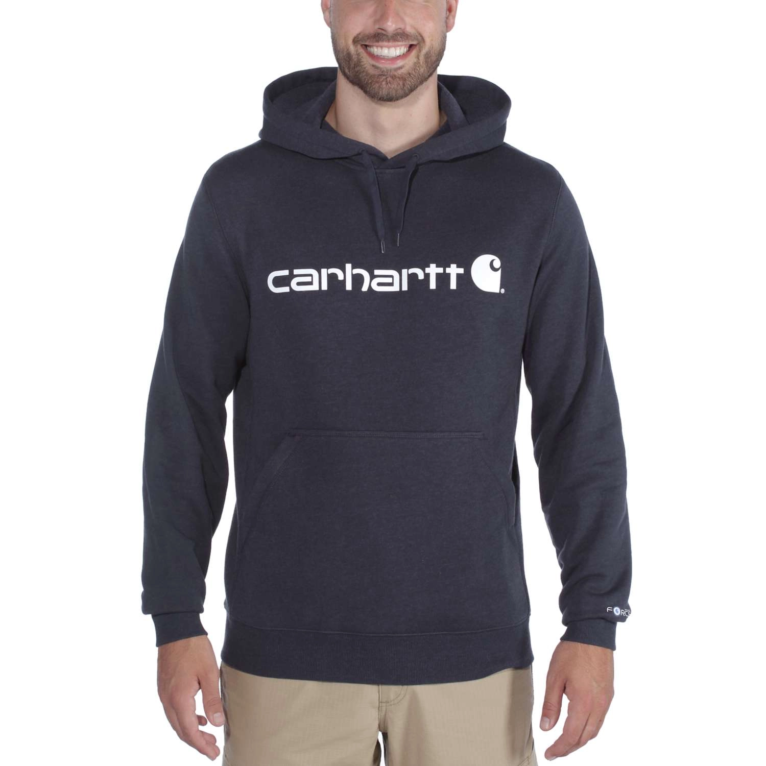 Trui Carhartt Men Delmont Graphic Hooded Sweatshirt Navy Heather 6 Trui Carhartt Men Delmont Graphic Hooded Sweatshirt Navy Heather - Afbeelding 6