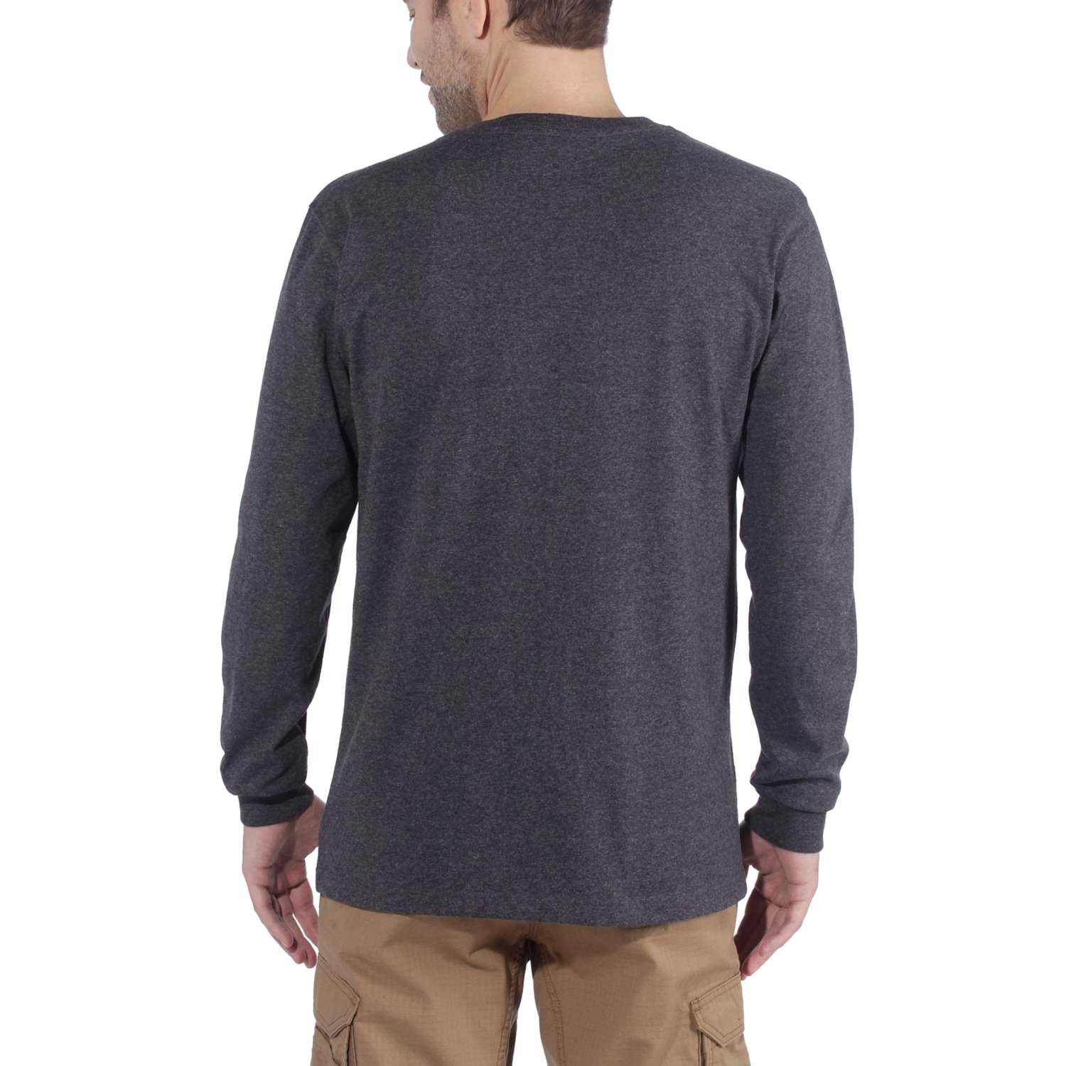 Shirt Carhartt Men Block Logo L/S Carbon Heather 3 Shirt Carhartt Men Block Logo L/S Carbon Heather - Afbeelding 3