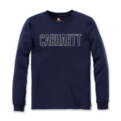 Shirt Carhartt Men Block Logo L/S Navy