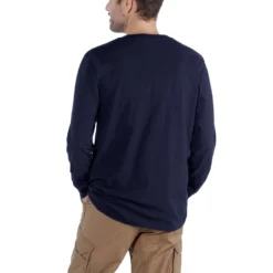 Shirt Carhartt Men Block Logo L/S Navy -Carhartt Werkout Verkoopwinkel EU 104106 412 AVB