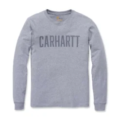 Shirt Carhartt Men Block Logo L/S Heather Grey