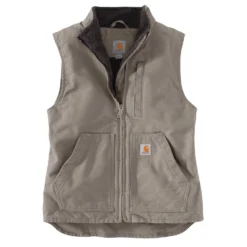 Bodywarmer Carhartt Women Sherpa Lined Mock Neck Vest Taupe Grey