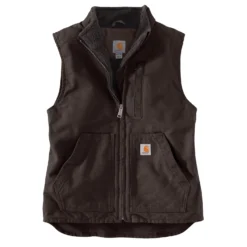 Bodywarmer Carhartt Women Sherpa Lined Mock Neck Vest Dark Brown