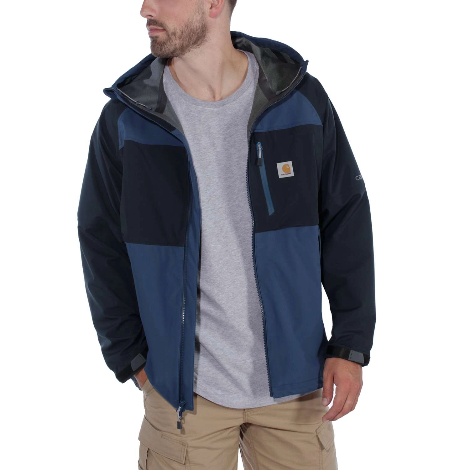 Jas Carhartt Men Force Hooded Jacket Dark Blue Navy 2 Jas Carhartt Men Force Hooded Jacket Dark Blue Navy - Afbeelding 2