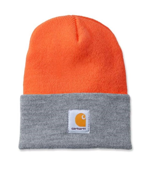 Muts Carhartt Men Acrylic Watch Hat Bright Orange Grey 1 Muts Carhartt Men Acrylic Watch Hat Bright Orange Grey