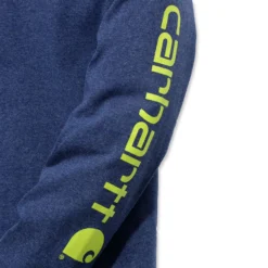 Shirt Carhartt Men Sleeve Logo L/S Deep Blue Indigo -Carhartt Werkout Verkoopwinkel EU EK231 413 D1
