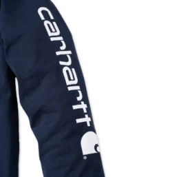 Shirt Carhartt Men Sleeve Logo L/S Navy -Carhartt Werkout Verkoopwinkel EU EK231 NVY D