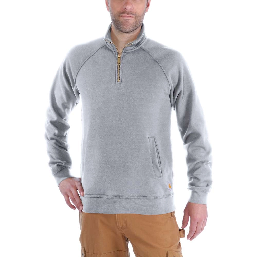 Trui Carhartt Men Quarter-Zip Mock-Neck Sweatshirt Heather Grey 2 Trui Carhartt Men Quarter-Zip Mock-Neck Sweatshirt Heather Grey - Afbeelding 2