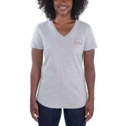 T-Shirt Carhartt Women Lockhart Graphic V-Neck Heather Grey