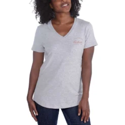 T-Shirt Carhartt Women Lockhart Graphic V-Neck Heather Grey -Carhartt Werkout Verkoopwinkel T Shirt20Carhartt20Women20Lockhart20Graphic20V Neck20Heather20Grey3