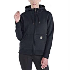 Carhartt Clarksburg Full Zip Hoodie Zwart Dames