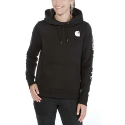 Carhartt Clarksburg Logo Zwart Sweatshirt Dames -Carhartt Werkout Verkoopwinkel carhartt clarksburg logo zwart sweatshirt dames 2
