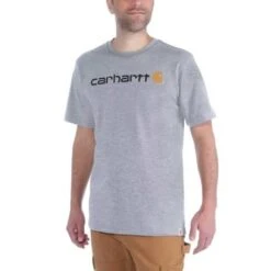 Carhartt Core Logo Heather Grey T-Shirt Heren
