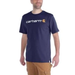 Carhartt Core Logo Navy T-Shirt Heren