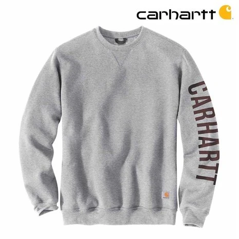 Carhartt Crewneck Logo Sleeve Graphic Heather Grey Sweatshirt Heren 2 Carhartt Crewneck Logo Sleeve Graphic Heather Grey Sweatshirt Heren - Afbeelding 2