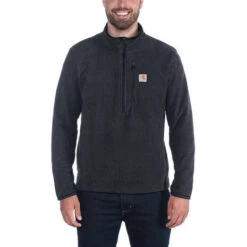 Carhartt Dalton Half Zip Black Heather Fleece Trui Heren -Carhartt Werkout Verkoopwinkel carhartt dalton half zip black heather fleece trui 3