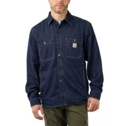 Carhartt Denim Fleece Lined Snap-Front Glacier Shirt