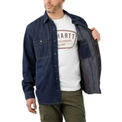 Carhartt Denim Fleece Lined Snap-Front Glacier Shirt 8 Carhartt Denim Fleece Lined Snap-Front Glacier Shirt -Carhartt Werkout Verkoopwinkel carhartt denim fleece lined snap front glacier shi 3