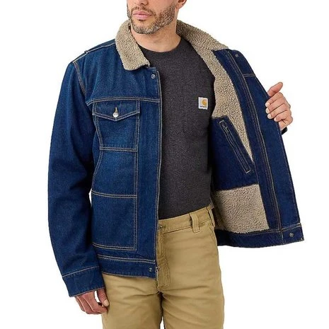 Carhartt Denim Sherpa-Lined Beech Jacket Heren 4 Carhartt Denim Sherpa-Lined Beech Jacket Heren - Afbeelding 4