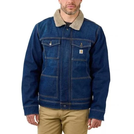 Carhartt Denim Sherpa-Lined Beech Jacket Heren 1 Carhartt Denim Sherpa-Lined Beech Jacket Heren