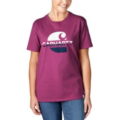 Carhartt Faded Graphic Magenta Agate Heather T-Shirt Dames -Carhartt Werkout Verkoopwinkel carhartt faded graphic magenta agate heather t shi 3