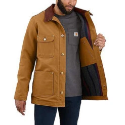Carhartt Firm Duck Chore Bruin Werkjas Heren -Carhartt Werkout Verkoopwinkel carhartt firm duck chore bruin werkjas heren 2