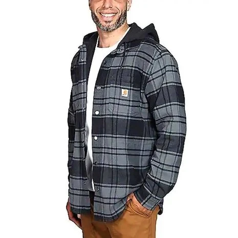 Carhartt Flannel Plaid Elm Hooded Shirt Heren 3 Carhartt Flannel Plaid Elm Hooded Shirt Heren - Afbeelding 3