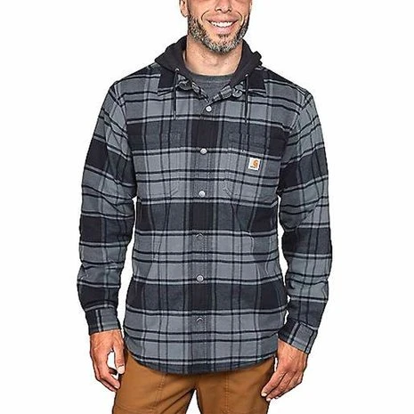 Carhartt Flannel Plaid Elm Hooded Shirt Heren 1 Carhartt Flannel Plaid Elm Hooded Shirt Heren
