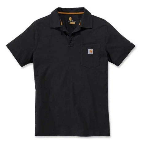 Carhartt Force Cotton Delmont Pocket Black Polo Heren 3 Carhartt Force Cotton Delmont Pocket Black Polo Heren - Afbeelding 3