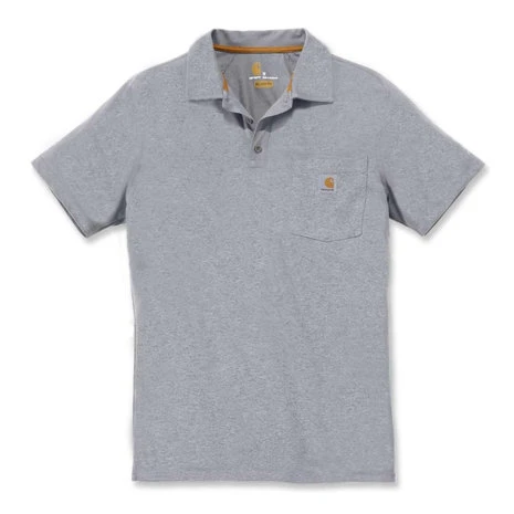 Carhartt Force Cotton Delmont Pocket Heather Grey Polo Heren 3 Carhartt Force Cotton Delmont Pocket Heather Grey Polo Heren - Afbeelding 3