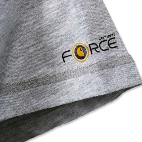 Carhartt Force Cotton Delmont Pocket Heather Grey Polo Heren 4 Carhartt Force Cotton Delmont Pocket Heather Grey Polo Heren - Afbeelding 4