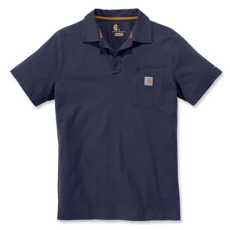 Carhartt Force Cotton Delmont Pocket Navy Polo Heren 3 Carhartt Force Cotton Delmont Pocket Navy Polo Heren - Afbeelding 3