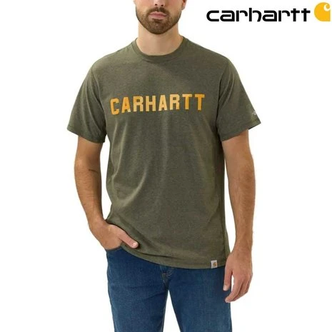 Carhartt Force Flex Block Logo Basil Heather T-Shirt Heren 2 Carhartt Force Flex Block Logo Basil Heather T-Shirt Heren - Afbeelding 2