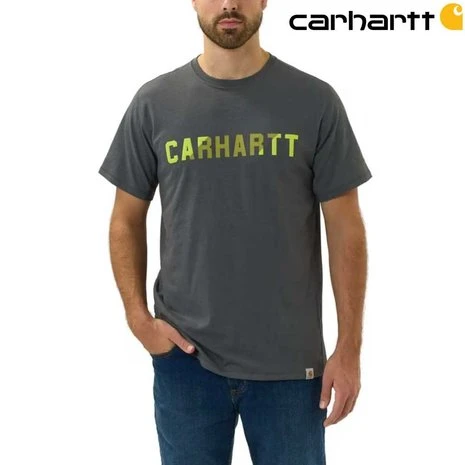 Carhartt Force Flex Block Logo Carbon Heather T-Shirt Heren 2 Carhartt Force Flex Block Logo Carbon Heather T-Shirt Heren - Afbeelding 2